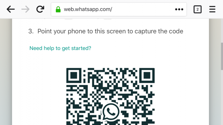 Scan barcode WhatsApp di hp