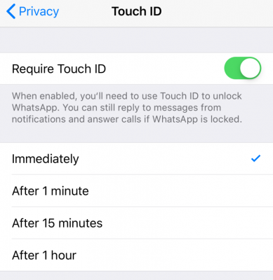 Aktifkan touch id whatsapp iphone
