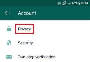 Menu privacy whatsapp