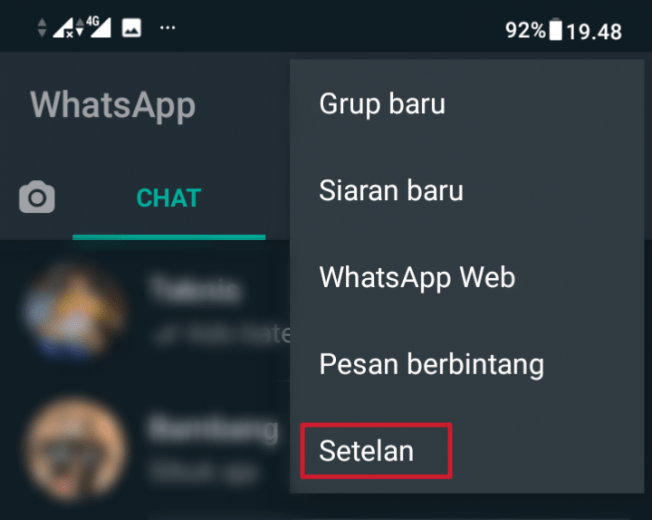 pengaturan whatsapp panggilan