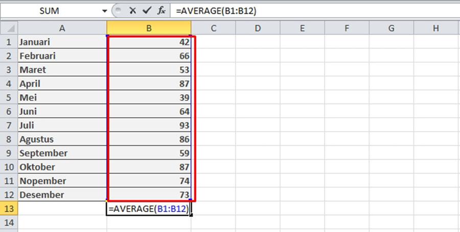 Cara Mencari Rata-Rata Microsoft Excel
