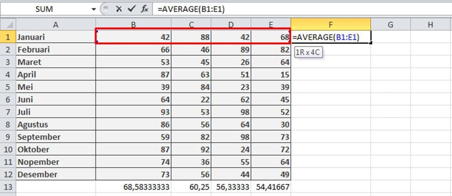 Cara Mencari Rata-Rata Microsoft Excel